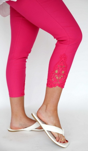 Mudflower Stretch Crop Trouser with Lace